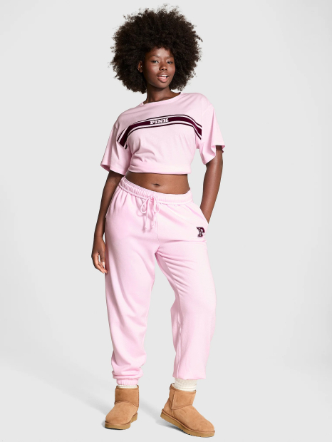 Cпортивний костюм на флісі Victoria's Secret Pink світшот та джоггери 1159844453 (Рожевий L)