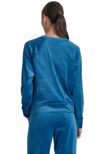 Женский велюровый костюм DKNY свитшот и штаны 1159845156 (Синий M)