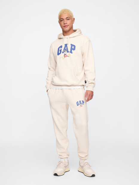 Чоловічий спортивний костюм GAP × Disney худі та джогери на флісі 1159848098 (Молочний XL)