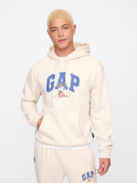 Чоловічий спортивний костюм GAP × Disney худі та джогери на флісі 1159848098 (Молочний XL)