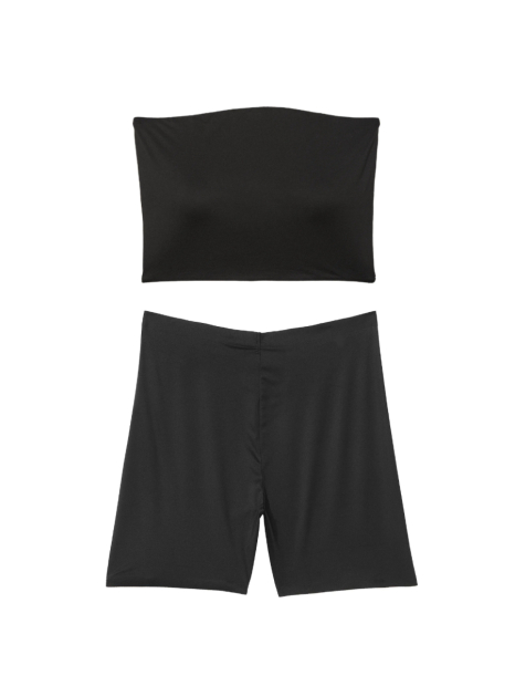 Спортивный комплект Victoria's Secret топ-бандо и велосипедки короткие 1159849424 (Черный XS)