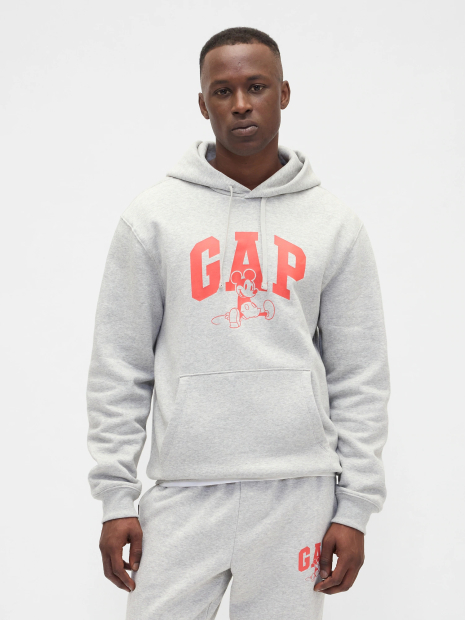 Чоловічий спортивний костюм на флісі GAP Disney худі та шорти 1159860971 (Сірий M)