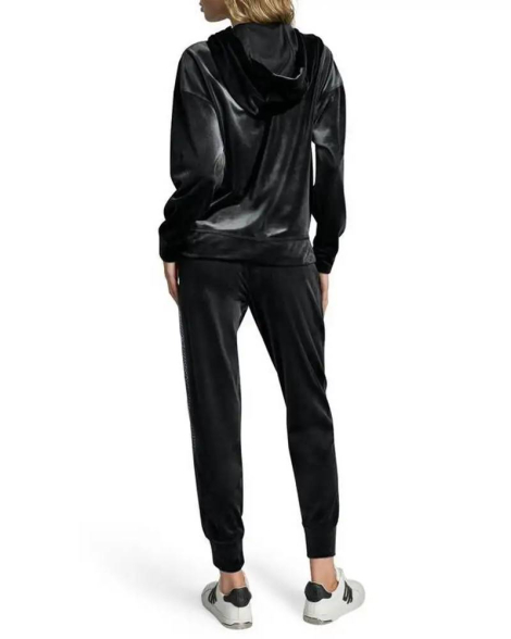 Женский велюровый комплект DKNY толстовка и джоггеры 1159862076 (Черный XS)