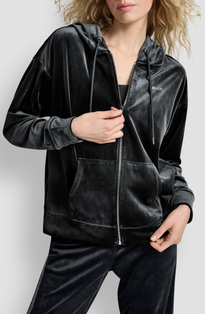 Женский велюровый комплект DKNY толстовка и джоггеры 1159862076 (Черный XS)
