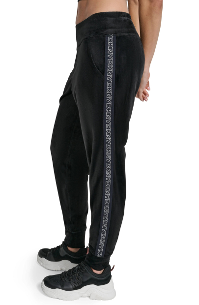 Женский велюровый комплект DKNY толстовка и джоггеры 1159862076 (Черный XS)
