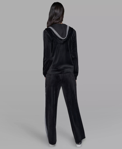 Женский велюровый костюм Karl Lagerfeld Paris толстовка и штаны 1159864048 (Черный 1X)