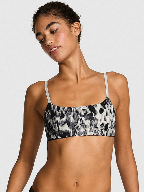 Спортивный комплект с принтом Victoria's Secret Pink топ и лосины 1162874623 (Серый S)