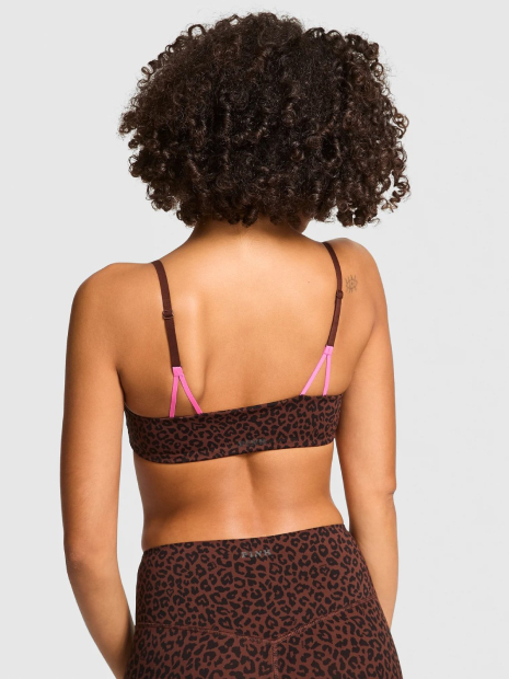 Спортивный комплект с принтом Victoria's Secret Pink топ и лосины 1162994098 (Коричневый M)
