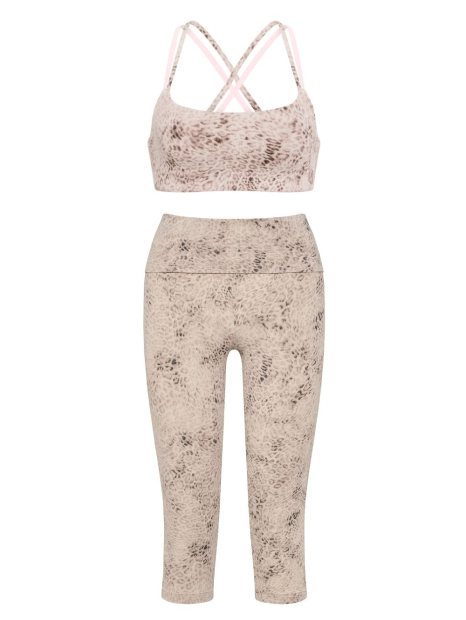 Спортивний комплект Victoria's Secret Pink топ та укорочені легінси 1163355687 (Леопардовий S)