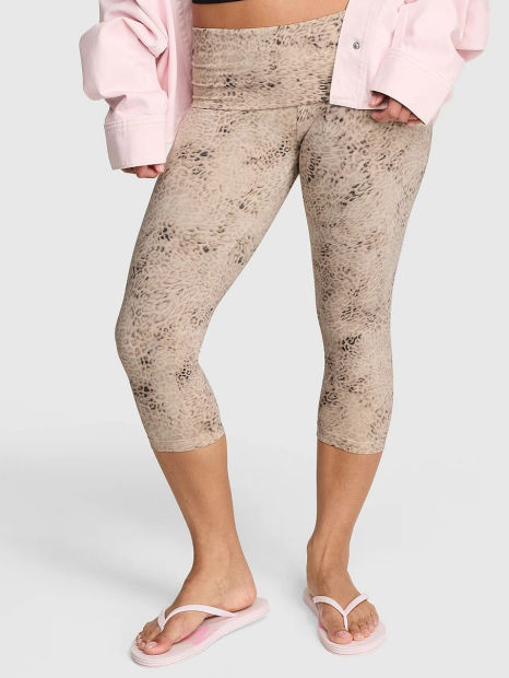 Спортивний комплект Victoria's Secret Pink топ та укорочені легінси 1163355687 (Леопардовий S)
