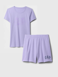 Женский костюм для спорта и отдыха GAP футболка и шорты на флисе 1159839475 (Сиреневый S)