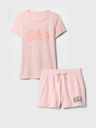 Женский костюм для спорта и отдыха GAP футболка и шорты на флисе 1159839997 (Розовый S)
