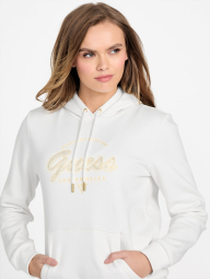 Женский спортивный костюм на флисе Guess худи и джоггеры 1159840926 (Молочный S)