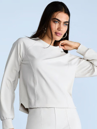 Жіночий спортивний костюм VSX Victoria's Secret лонгслів та штани на флісі 1159841121 (Молочний L)