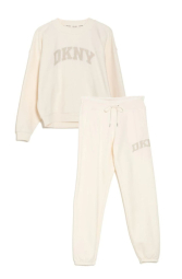 Женский костюм на флисе DKNY свитшот и штаны 1159841657 (Молочный S)
