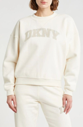 Женский костюм на флисе DKNY свитшот и штаны 1159841657 (Молочный S)