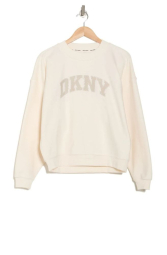 Женский костюм на флисе DKNY свитшот и штаны 1159841662 (Молочный M)