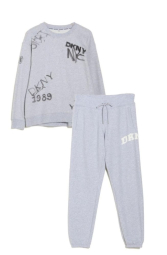 Женский костюм на флисе DKNY свитшот и джоггеры 1159841816 (Серый S)