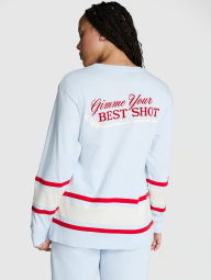 Cпортивный костюм Victoria's Secret Pink лонгслив и джоггеры на флисе 1159842531 (Голубой XL)