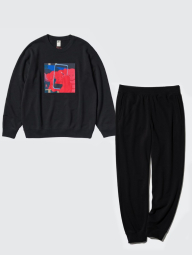 Спортивный костюм UNIQLO свитшот KAWS + Warhol и джоггеры 1159844193 (Черный XL)