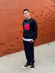 Спортивный костюм UNIQLO свитшот KAWS + Warhol и джоггеры 1159844193 (Черный XL)