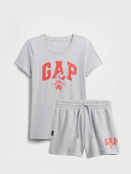 Женский комплект для спорта и отдыха GAP футболка и шорты на флисе 1159854778 (Серый XL)