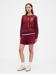 Спортивный комплект на флисе GAP свитшот и шорты 1159857022 (Бордовый XS)