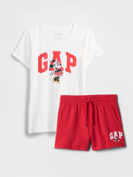 Жіночий костюм для спорту та відпочинку GAP футболка та шорти на флісі 1159859440 (Білий/Червоний S)