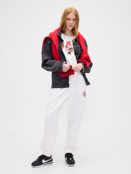 Жіночий костюм для спорту та відпочинку GAP футболка та шорти на флісі 1159859443 (Білий/Червоний M)