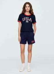 Женский костюм для спорта и отдыха GAP футболка и шорты на флисе 1159859461 (Синий XS)