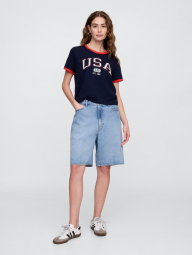 Женский костюм для спорта и отдыха GAP футболка и шорты на флисе 1159859461 (Синий XS)