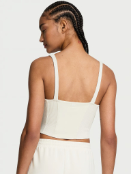 Спортивний комплект Featherweight Knit Victoria's Secret VSX топ та спортивні штани 1159859749 (Молочний L)