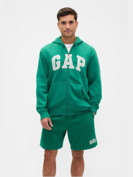 Мужской спортивный костюм на флисе GAP толстовка и шорты 1159860871 (Зеленый L)
