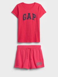 Жіночий костюм для спорту та відпочинку GAP футболка та шорти на флісі 1159862874 (Рожевий S)