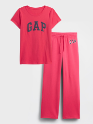 Женский комплект для спорта и отдыха GAP футболка и штаны на флисе 1159863341 (Розовый S)