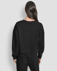 Жіночий костюм на флісі DKNY світшот та джоггери 1162748626 (Чорний L)