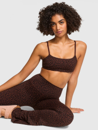 Спортивный комплект с принтом Victoria's Secret Pink топ и лосины 1162994098 (Коричневый M)