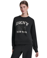 Жіночий костюм на флісі DKNY світшот та джоггери 1163192192 (Чорний M)