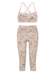 Спортивний комплект Victoria's Secret Pink топ та укорочені легінси 1163355687 (Леопардовий S)