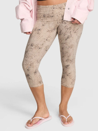 Спортивний комплект Victoria's Secret Pink топ та укорочені легінси 1163355687 (Леопардовий S)