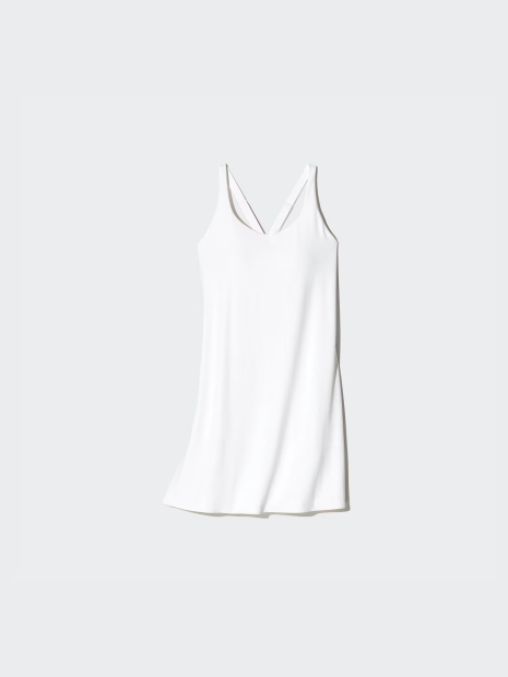 Спортивное платье AIRism Uniqlo с велосипедными шортами и вшитыми чашечками 1159843572 (Белый S)