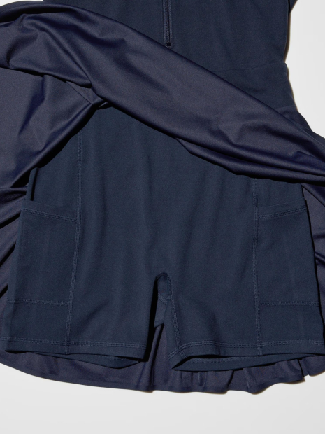 Спортивное платье-поло AIRism Uniqlo с велосипедными шортами 1159849042 (Синий S)