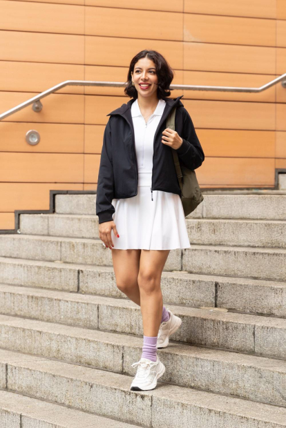 Спортивное платье-поло AIRism Uniqlo с велосипедными шортами 1159851327 (Белый XL)