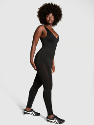 Спортивний атласний комбінезон Victoria's Secret Pink 1159841632 (Чорний S)