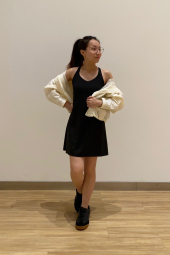 Спортивное платье AIRism Uniqlo с велосипедными шортами и вшитыми чашечками 1159842270 (Черный M)