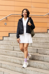 Спортивное платье-поло AIRism Uniqlo с велосипедными шортами 1159851327 (Белый XL)