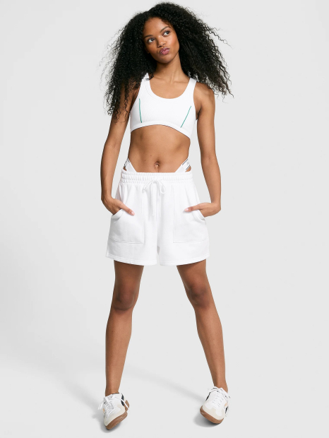 Спортивные шорты со стразами Victoria’s Secret Pink на флисе 1159857044 (Белый S)