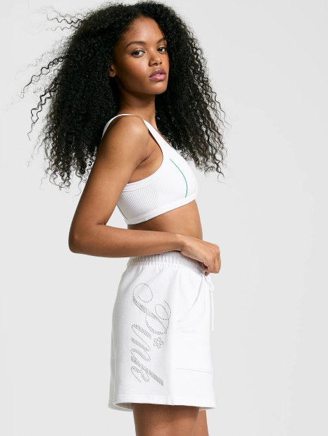 Спортивные шорты со стразами Victoria’s Secret Pink на флисе 1159857044 (Белый S)
