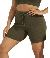 Женские шорты Guess в рубчик 1159841273 (Зеленый S)