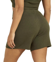 Женские шорты Guess в рубчик 1159841273 (Зеленый S)